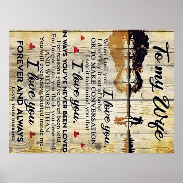 Póster A mi esposa Gift | Carta A Mi Esposo | (Frente)