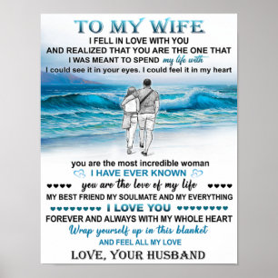 Póster A mi esposa regalo de playa, cumpleaños de la espo