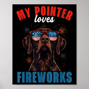 Póster A Mi Gsp Le Encantan Los Fuegos Artificiales 4 De