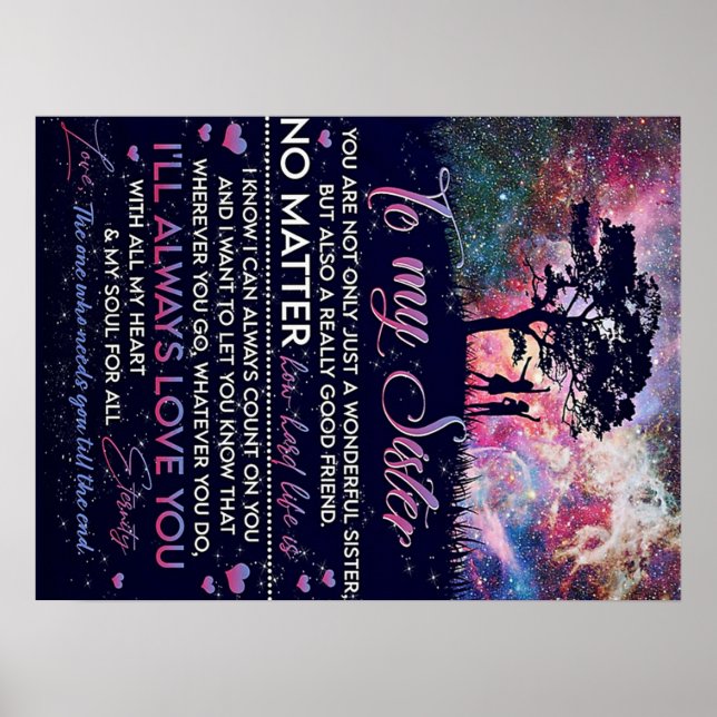 Póster A mi hermana dama regalo de Chica, hermana regalo  (Frente)