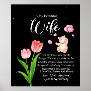Póster A Mi Hermosa Esposa De La Flor Marida