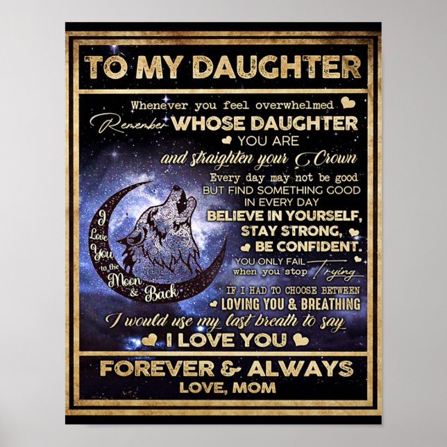 Póster A mi hija Mariposas Regalo, cumpleaños de hija (Frente)