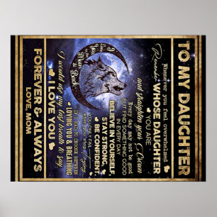 Póster A mi hija Mariposas Regalo, cumpleaños de hija