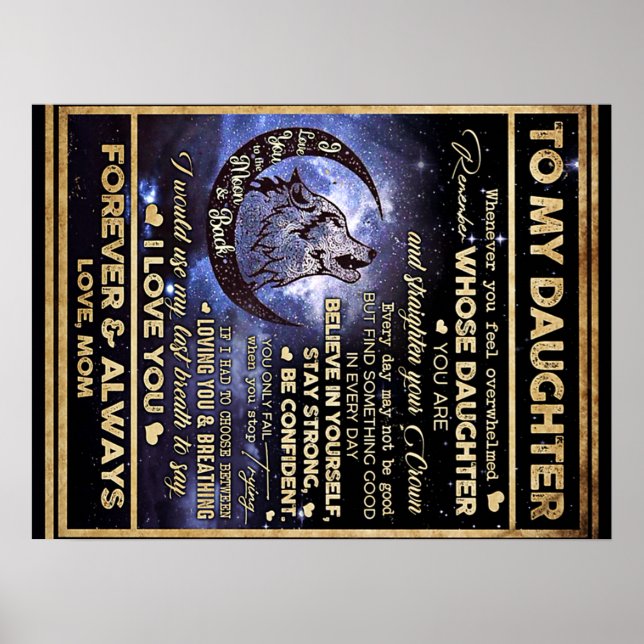 Póster A mi hija Mariposas Regalo, cumpleaños de hija (Frente)