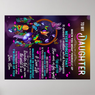 Póster A mi hija Mariposas Regalo, cumpleaños de hija