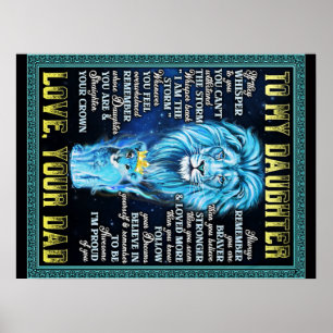 Póster A mi hija, regalo de papá león