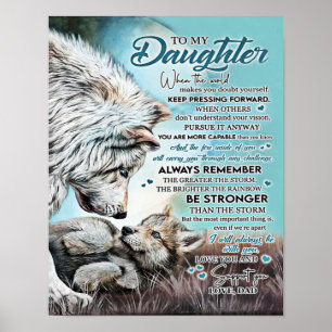 Póster A mi hija, regalo familiar de león, cumpleaños de 
