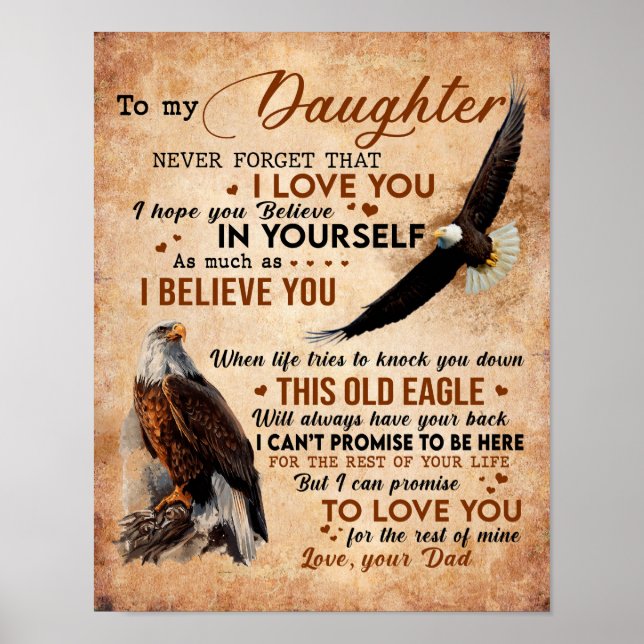 Póster A Mi Hija Regalo, Papá Y Hija, Eagle Lover (Frente)
