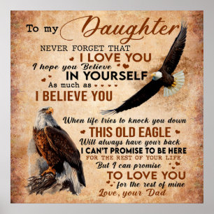Póster A Mi Hija Regalo, Papá Y Hija, Eagle Lover
