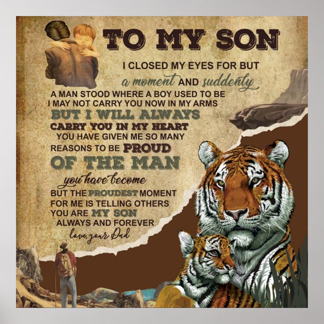 Póster A Mi Hijo Regalo, Amantes De Los Tigres, Carta A H (Frente)