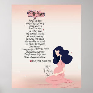 Póster A Mi Mamá Durante Todo El Tiempo Que Me Recogiste 