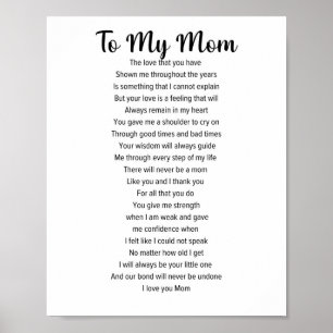 Póster A mi mamá, poema del Día de la Madre