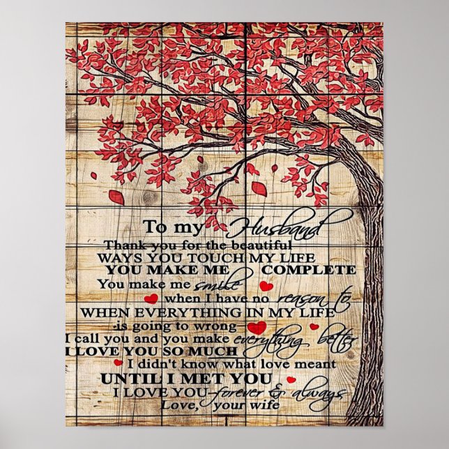 Póster A mi marido | Citas Graciosas Al Regalo De Marido (Frente)