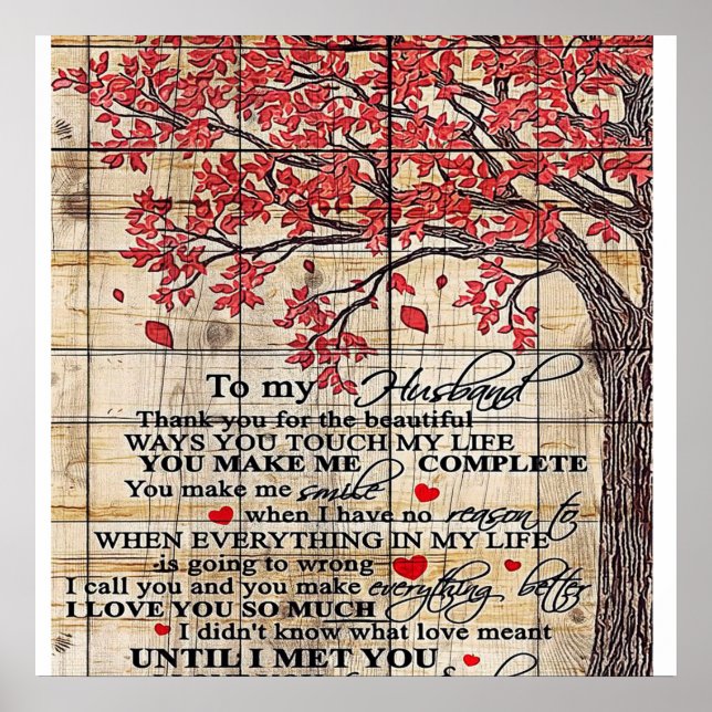 Póster A mi marido | Citas Graciosas Al Regalo De Marido (Frente)