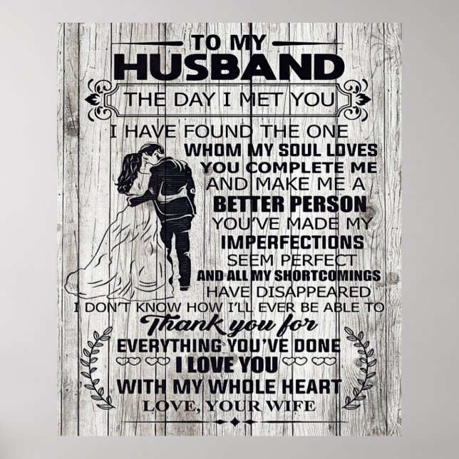 Póster A mi marido | Lovely Husband Gift (Frente)