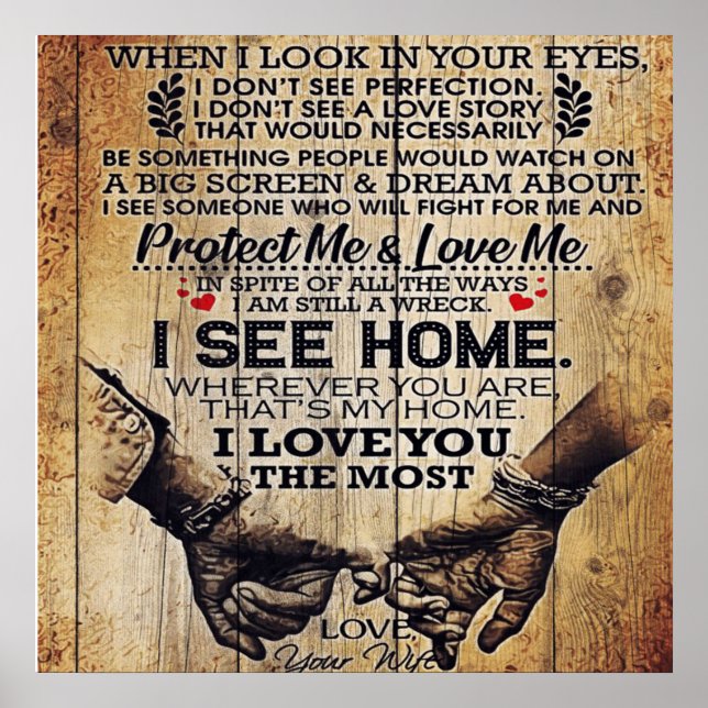 Póster A mi marido | Regalo de cumpleaños al marido | (Frente)