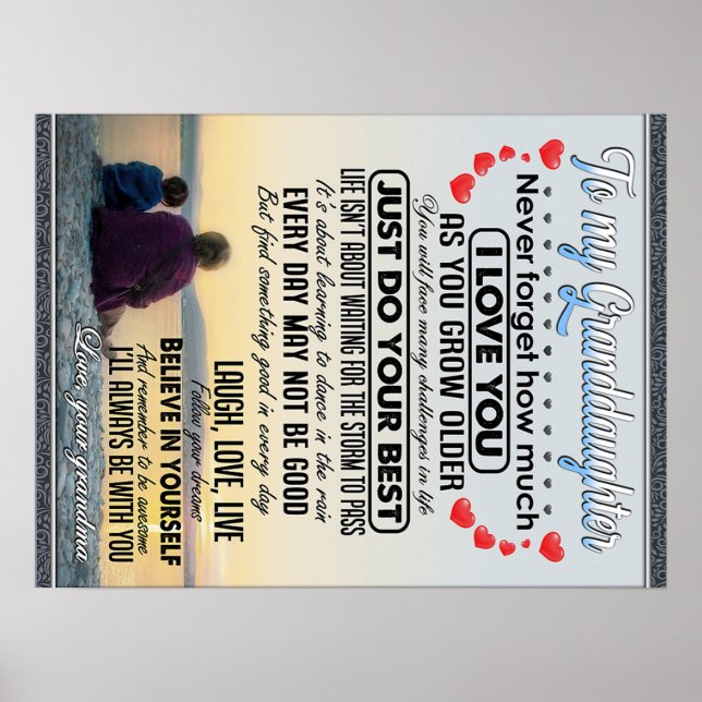 Póster A Mi Nieta, Niña Nacida Idea De Regalo (Frente)