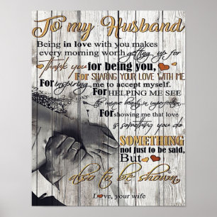 Póster A mi regalo de marido Letra de marido Decoraci