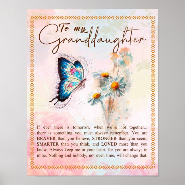 Póster A mi regalo de nieta, regalo de mariposa linda (Frente)