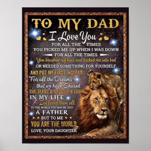 Póster A mi regalo de papá león, idea de regalo de cump