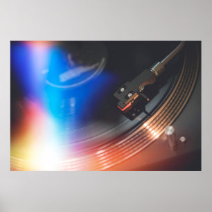 Póster A modern turntable to play music on audio disc. Hi