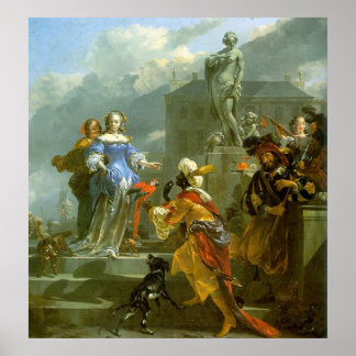Póster A Moor Presenting a Parrot to a Lady