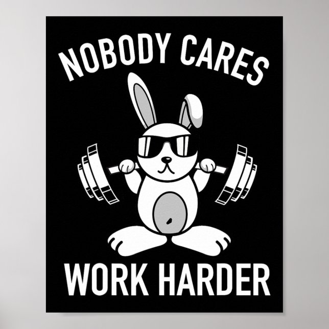 Póster A nadie le importa más el trabajo - Fitness Bunny  (Frente)