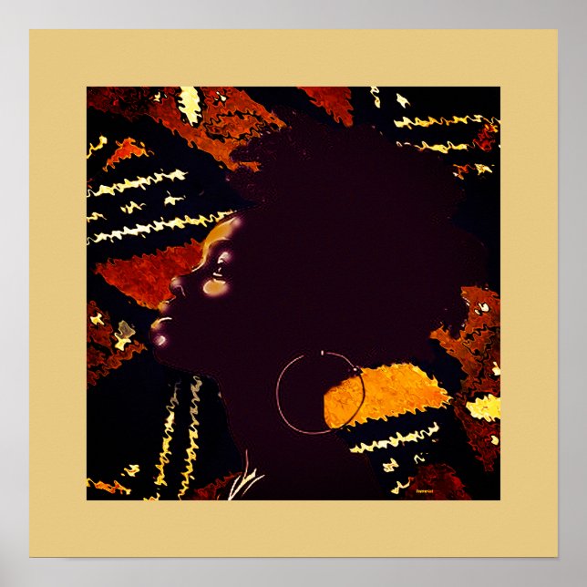 Póster A Natural Vibe — Earth Tone Geometric Portrait (Frente)