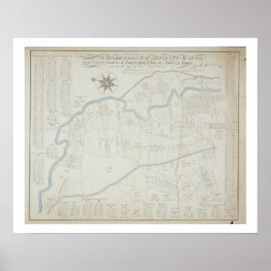 Póster A New and Correct Map of Hackney Marsh, 1745 (lith