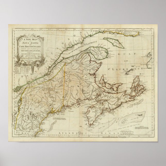 Póster A New Map of Nova Scotia, and Cape Breton Island (Frente)