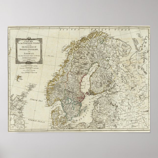 Póster A new map of the Northern States (Frente)