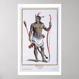 Póster A Noble from Virginia, 1780 (coloured engraving)