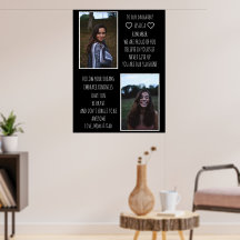 A nuestro Collage de fotos de mensajes para hijas