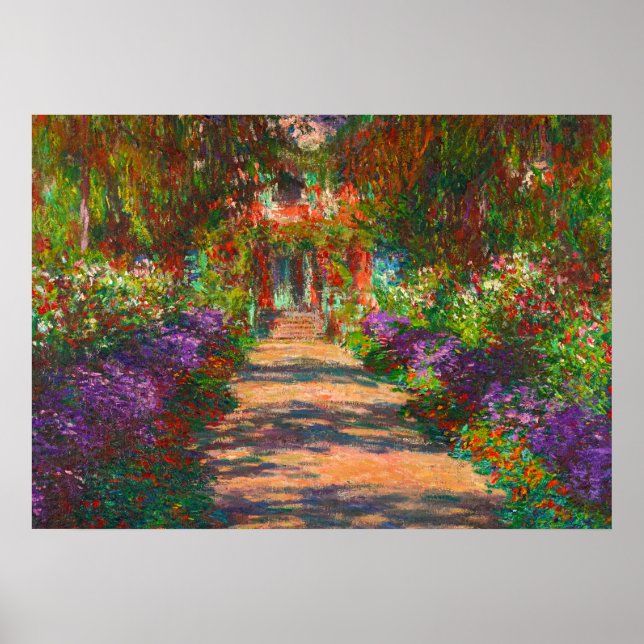 Póster A Pathway in Monets Garden, Giverny, 1902 (Frente)