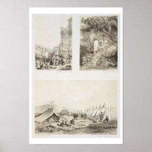 Póster A Portuguese Church and a Chinese Street at Macao,