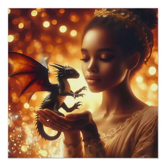 Póster  a princess and her baby dragon (Anverso)