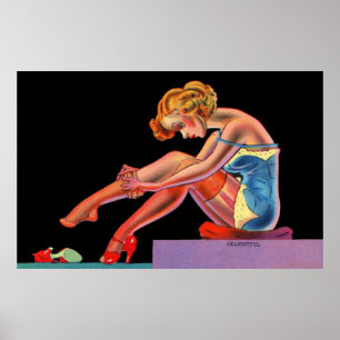 Póster a principios de la década de 1940 Delicioso chica