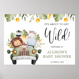 Póster A punto de conseguir animales salvajes Safari niño