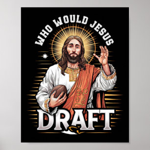 Póster A Quién Reclutaría Jesús Fanático de Fútbol Fantas