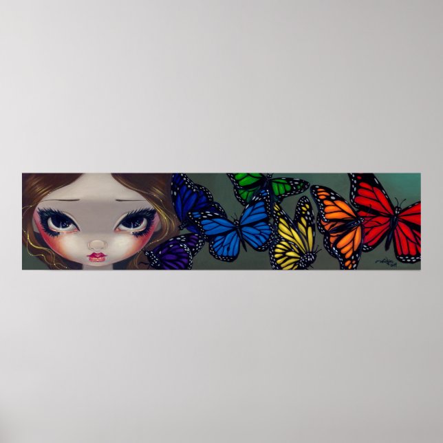 Póster A Rainbow of Butterflies fairy Art Print (Frente)