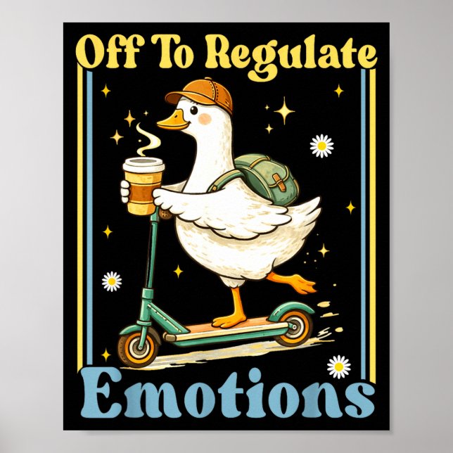 Póster A regular las emociones ganso divertido salud ment (Frente)
