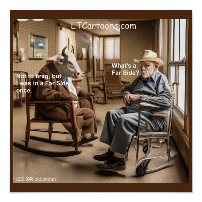 Póster A Rick London Retirado A La Vaca Lejana Le Gusta E (Anverso)