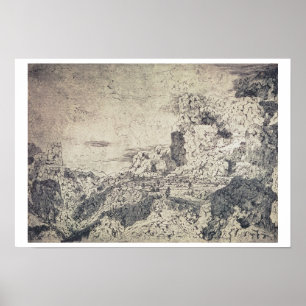Póster A Rocky Landscape (engraving)