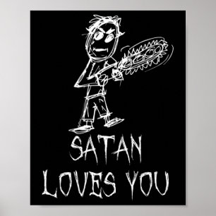 Póster A Satan le encanta el diseño de palabras de disfra