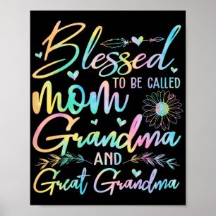 Póster A Ser Llamada Mamá Abuela Y Gran Abuela Flor