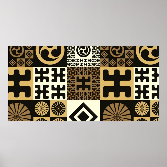 Póster A set of japanese style seamless patterns, tribal  (Frente)
