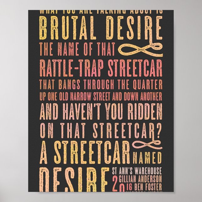 Póster A Streetcar Named Desire Quote  (Frente)