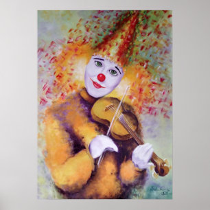 Póster A sweet clown playing the violin