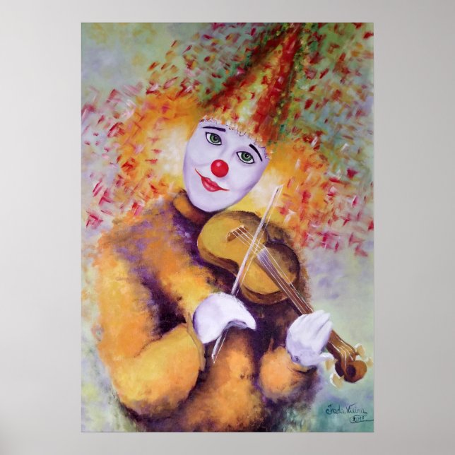 Póster A sweet clown playing the violin (Frente)