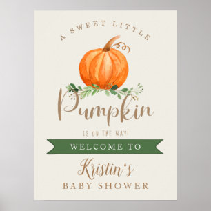 Póster A Sweet Little Pumpkin Baby Shower Welcome